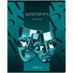 Тетрадь 48л. ТЕМНОЕ СТЕКЛО "Литература" (ТП5ск48_к_вл 63925, BG) обложка - мелованный картон, твин-лак, конгрев