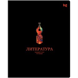 Тетрадь 48л. ИНФОРМАЦИОННОЕ ПОЛЕ "Литература" (ТП5ск48_лс_вл 63877, BG) soft-touch ламинация, выб.лак
