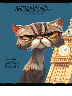 Тетрадь 48л. ПРО ХВОСТ "Английский язык" (48-2460, Prof-Press) обложка - мелованный картон, фактурное тиснение