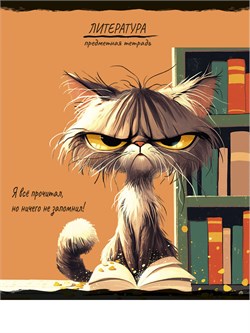 Тетрадь 48л. ПРО ХВОСТ "Литература" (48-2501, Prof-Press) обложка - мелованный картон, фактурное тиснение