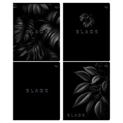 Тетрадь 48л. BG "Just Black" клетка (Т5ск48_лс_вл 08500) soft-touch ламинация, выб. лак
