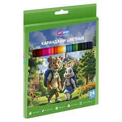 Карандаши ArtSpace "School mood" 24цв., трехгранные (СР62629 / CPtr_66422) в карт. уп.