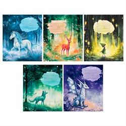 Тетрадь 12л. BG косая линия с доп. горизонтальной "Сказки" (Т5ск12 57299) обложка - мелованный картон