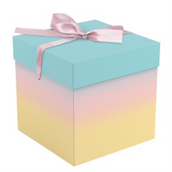 ! РАСПРОДАЖА Коробка подарочная складная MESHU "Gradient", 15*15*15см (MS_62562) с лентой