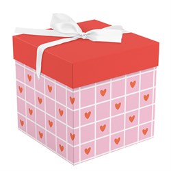 ! РАСПРОДАЖА Коробка подарочная складная MESHU "Hearts", 15*15*15см (MS_62567) с лентой
