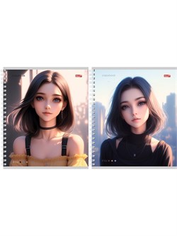 Тетрадь 48л. на спирали Profit "Портрет девушки - 1" клетка (Т48-4847)