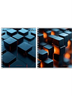 Тетрадь 96л. на спирали Prof-Press "Черные кубы", клетка (Т96-4885)