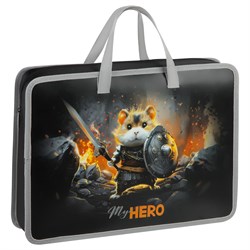 ! РАСПРОДАЖА Папка на молнии с ручками А4 ArtSpace "Hamster hero" ширина 70мм (ПТЛ-14Л70006) пластик