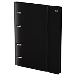 Тетрадь 120л. на кольцах "Base. Черная", сменный блок (ТТ5к120_пл 63246, "BG") пластиковая обложка на резинке