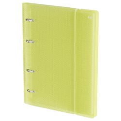 Тетрадь 120л. на кольцах "Neon. Желтая", сменный блок (ТТ5к120_пл 63250, "BG") пластиковая обложка на резинке