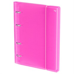 Тетрадь 120л. на кольцах "Neon. Розовая", сменный блок (ТТ5к120_пл 63249, "BG") пластиковая обложка на резинке