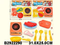 Игровой набор "Посуда" с плитой и продуктами, в пакете 31*25см (2922290)