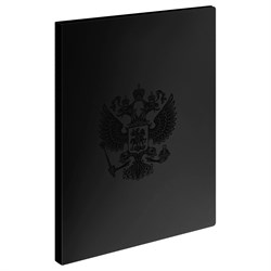 ! РАСПРОДАЖА Папка  30 вкладышей СТАММ "Герб" 17мм, 700мкм, черная (ММ-32163)
