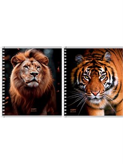 Тетрадь 48л. на спирали Prof-Press "Дикие кошачьи -1" клетка (Т48-4879)