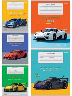 Тетрадь 12л. Prof-Press линия "Машины в игровом стиле" (Т12-4875) обложка - мелованный картон