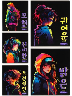 Тетрадь 48л. Prof-Press "Девушка в стиле аниме -1" клетка (48-5702) лён