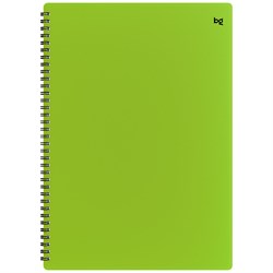 Тетрадь 80л. А4 на спирали BG "Neon. Салатовая", клетка (Т4гр80_пл 08691) пластиковая обложка