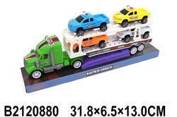 Автовоз инерц. + пикапы "Полиция" 4шт. (2120880) в блистере 31,85*6,5*12,5см