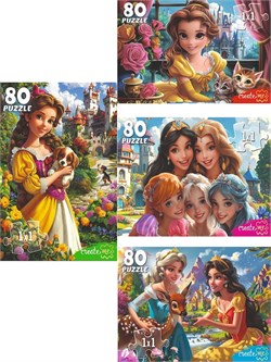 ! РАСПРОДАЖА Puzzle   80 элементов "Сказочные принцессы" (Ф80-2004)