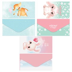 ! РАСПРОДАЖА Конверт для денег MESHU "Без текста" (MS_65066) "Cute friends" глянц. ламинация, в ассорт.