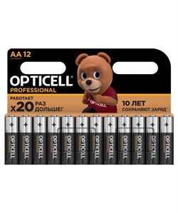 Батарейка LR6 "Opticell Professional" (полный аналог Duracell), алкалиновая, на блистере BL12