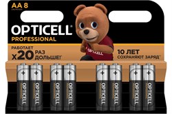 Батарейка LR6 "Opticell Professional" (полный аналог Duracell), алкалиновая, на блистере BL8
