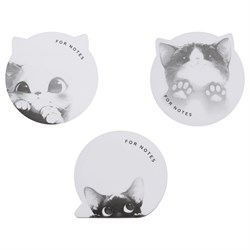 ! РАСПРОДАЖА Блок самоклеящийся фигурный MESHU "Cute Notes" 75*75мм  50л., белый, с дизайном, ассорти (MS_64886) европодвес