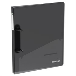 Папка на 2-х кольцах BERLINGO "No Secret" 24мм, полупрозрачная черная (RB4_2D993) 700мкм