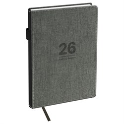 ! РАСПРОДАЖА Ежедневник BG 2026г. А5 176л. "Fillsta. Gray" (DdA5_09614) серый, тв.переплет, кожзам