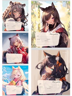 Тетрадь 12л. Prof-Press клетка "Девушка с ушками" (Т12-3921) обложка - мелованная бумага