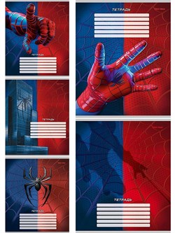 Тетрадь 12л. Prof-Press клетка "Спайдер (синий)" (12-1551) обложка - мелованная бумага