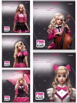 Тетрадь 12л. Prof-Press линия "PINK&BLACK" (Т12-3754) обложка - мелованная бумага