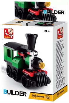 Конструктор SLUBAN   54 дет. "BUILDER. Паровоз" (М38-В0598B) в коробке