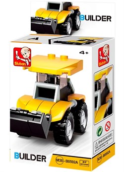 Конструктор SLUBAN   37 дет. "BUILDER. Бульдозер" (М38-В0592A) в коробке