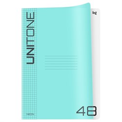 Тетрадь 48л. А4 BG "UniTone. Neon. Голубая", клетка (Т4ск48_пл 57513) пластиковая обложка