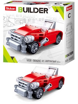 Конструктор SLUBAN   41 дет. "BUILDER. Кабриолет красный" (M38-B0920C) в коробке