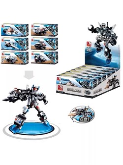 Конструктор SLUBAN  384 дет. "Страж полиции: набор - 6 констр. "Полиц. техника" собираются в бол. робота" (M38-B0635)