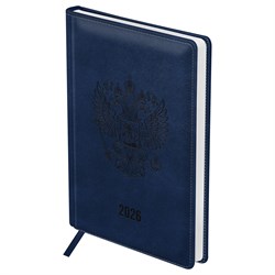 ! РАСПРОДАЖА Ежедневник BG 2026г. А4 176л. "Орел" (DdA4_09306) синий, тв.переплет, кожзам