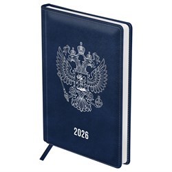 ! РАСПРОДАЖА Ежедневник BG 2026г. А5 176л. "Орел" (DdA5_09308) синий, тв.переплет, кожзам