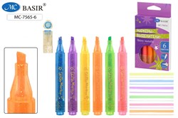 Набор текстмаркеров Basir "Shiny metallic" 6шт. (MC-7565-6) металлик