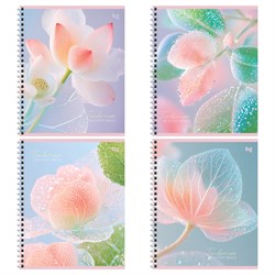 Тетрадь 96л. на спирали BG "Цветочная нежность" клетка (Т5гр96_лс 57654) soft-touch ламинация