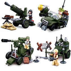 Конструктор SLUBAN  332 дет. "Армия: набор - 4 констр. "Воен. техника" собираются в бол. БТР" (M38-B0678)