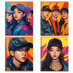 Тетрадь 96л. на спирали BG "K-pop" клетка (Т5гр96_лм 09061) матовая ламинация