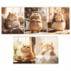 Тетрадь 48л. BG "Cozy cat" клетка (Т5ск48_вл 57629) выб. лак