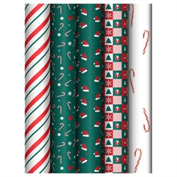 Бумага для упаковки подарков MESHU 70*100см. "Christmas pattern" (MS_66806) 80г/м, в ассорт.