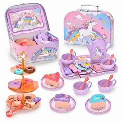 Игровой набор "Для чаепития" с посудой и десертами, в чемоданчике 25,5*18,5*10см (Y13548124)