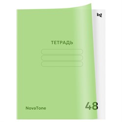 Тетрадь 48л. BG "NovaTone. Зеленое яблоко" клетка (Т5ск48_пл 57942) пластиковая обложка