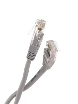 Патч-корд литой TELECOM UTP, 1м, кат. 5е, серый (NA102-1м)