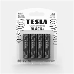 Батарейка LR6 "Tesla Batteries Black", алкалиновая, на блистере BL4