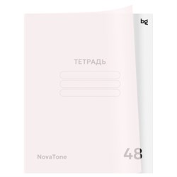 Тетрадь 48л. BG "NovaTone. Бутон вишни" клетка (Т5ск48_пл 57944) пластиковая обложка